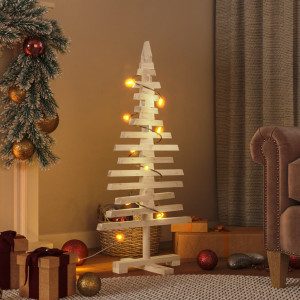 Árbol de Navidad de madera de adorno madera maciza pino 90 cm D