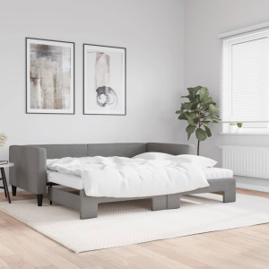 Sofá cama nido con colchón tela gris oscuro 100x200 cm D