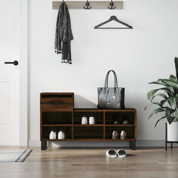 Mobiliário calçado madeira contraplacada carvalho marrom 102x36x60 cm D