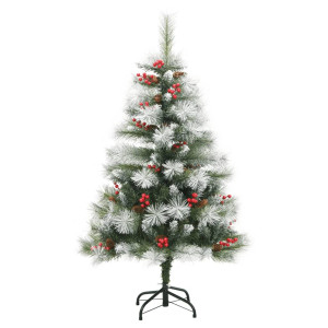 Árbol de Navidad artificial con piñas y bayas 150 cm D