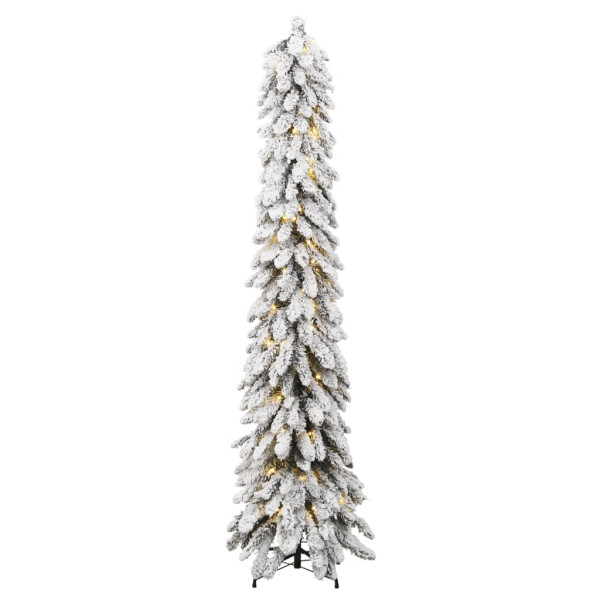 Árbol de Navidad artificial iluminado 130 LEDs y nieve 210 cm D