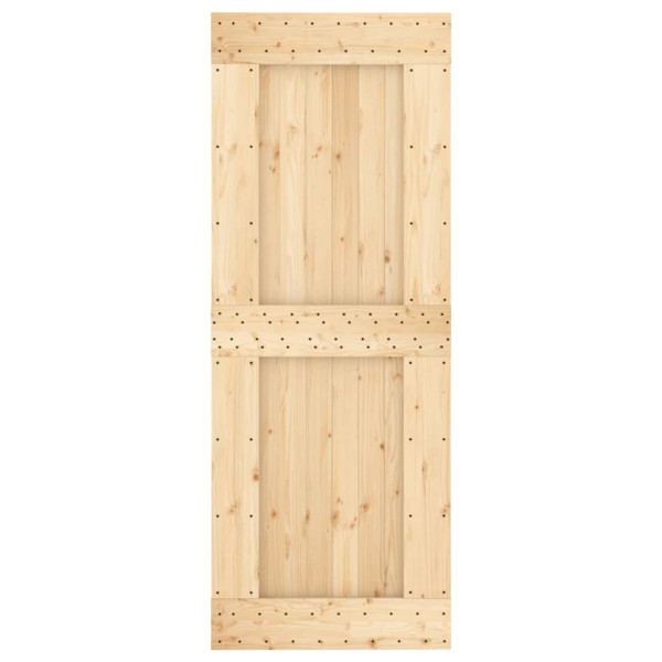 Puerta corredera con herrajes madera maciza de pino 80x210 cm D