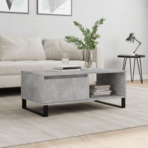 Mesa de centro madera contrachapada gris hormigón 90x50x36.5 cm D