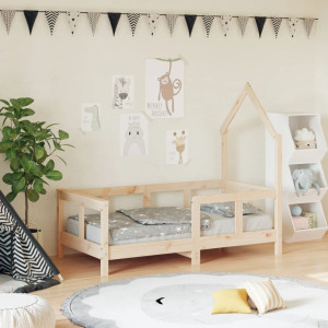 Estructura de cama para niños madera maciza de pino 70x140 cm D