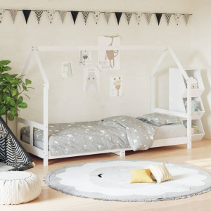 Estructura de cama para niños madera de pino blanco 80x200 cm D