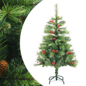 Árvore de Natal artificial com pinhões e bagas 120 cm D