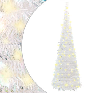 Árbol de Navidad artificial desplegable 50 LED blanco 120 cm D