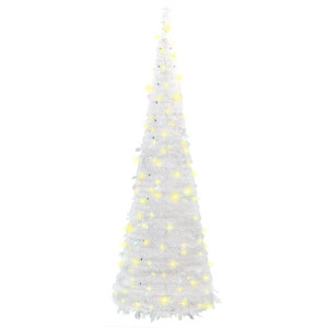 Árbol de Navidad artificial desplegable 150 LED blanco 180 cm D