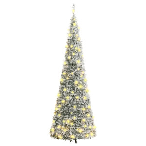 Árbol de Navidad artificial desplegable con nieve 200 LED 210cm D