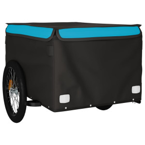 Reboque de carga para bicicleta, ferro preto e azul, 45 kg D