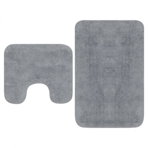 Conjunto de tapetes de banho de tecido 2 peças cinza D