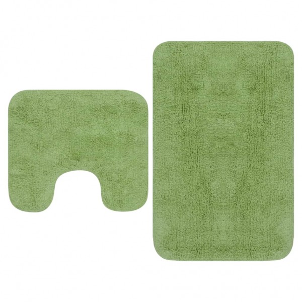 Conjunto de tapetes de banho de tecido 2 peças verdes D