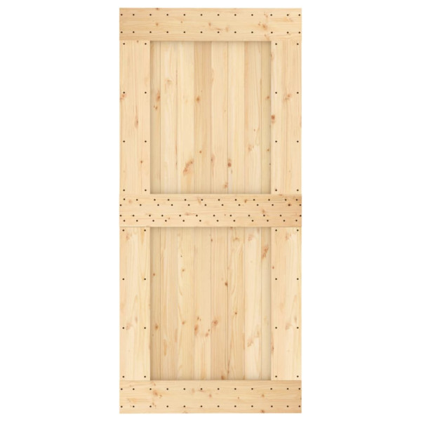 Puerta corredera con herrajes madera maciza de pino 95x210 cm D