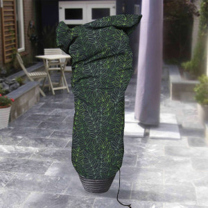 Capi Cubierta para plantas pequeña estampado negro y verde 75x150 cm D