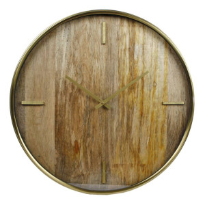 Gifts Amsterdam Relógio de parede Chicago madeira e metal dourado 50 cm D