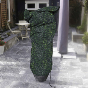 Capi Cubierta para plantas grande estampado negro y verde 150x250 cm D