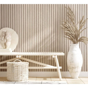 Noordwand Painel pintado Botânica Wooden Slats Beige D