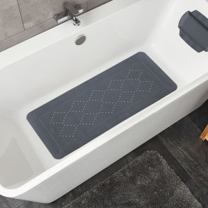 Kleine Wolke Alfombrilla seguridad baño Arosa gris antracita 36x92 cm D