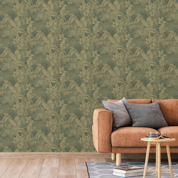 DUTCH WALLCOVERINGS Joelle papel pintado verde e dourado D