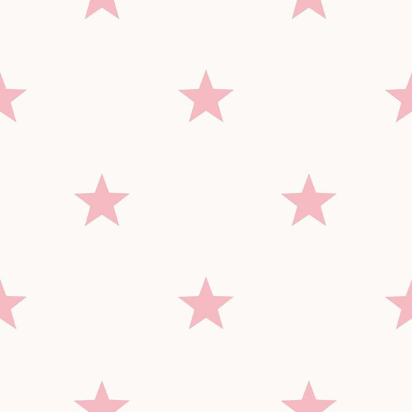 Noordwand Papel de parede Friends&Coffee Little Stars rosa e branco D