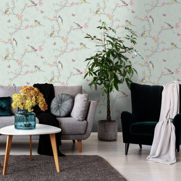 DUTCH WALLCOVERINGS Papel pintado Phoebe verde menta D