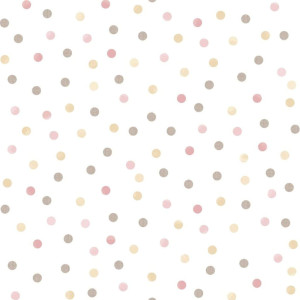 Noordwand Papel pintado Mondo bebê Confetti Dots branco. rosa e marrom D
