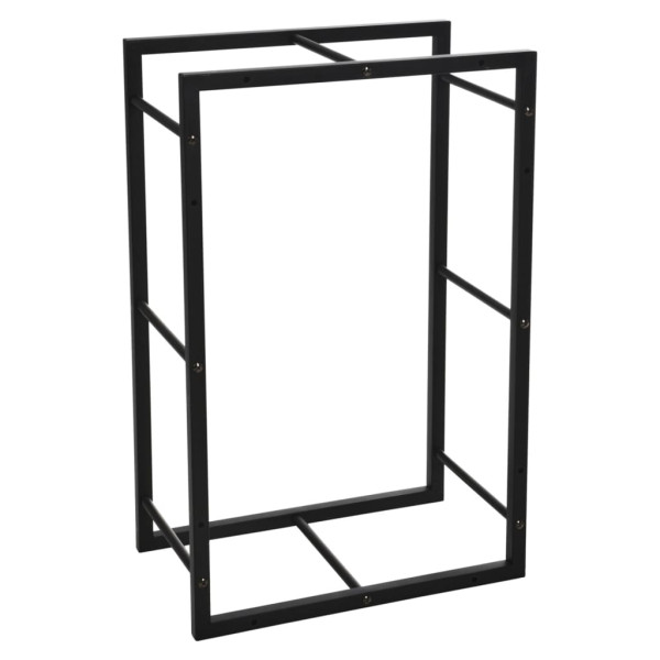 ProGarden Soporte para leña rectangular negro 45x28x70 cm D