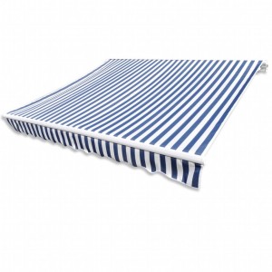 Toldo de lona azul y blanco 6x3 m (sin estructura) D