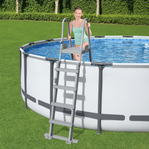 Bestway Escalera de seguridad para piscina 4 peldaños Flowclear 132 cm D