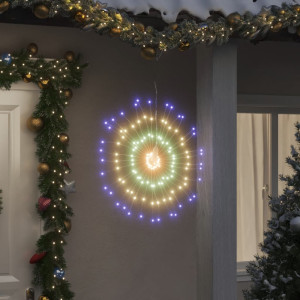 Luces de Navidad de estrellas 2 uds 140 LED de colores 17 cm D