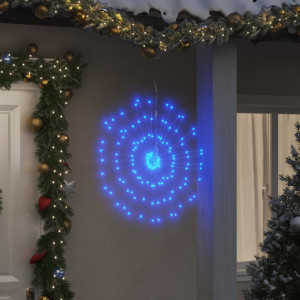 Luces de Navidad de estrellas 2 uds 140 LED azul 17 cm D