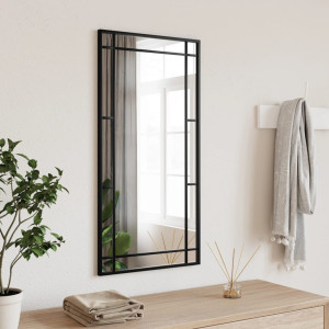 Espejo de pared rectangular de hierro negro 40x80 cm D