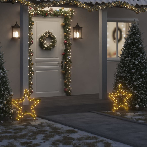 Estrela de luz decorativa de Natal com estacas 80 LED 60 cm D