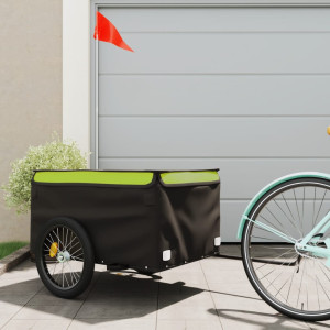 Remolque de carga para bicicleta hierro negro y verde 45 kg D