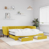 VidaXL Sofá cama nido con cajones terciopelo amarillo 90x200 cm