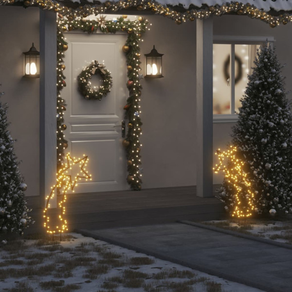Estrella fugaz de luces Navidad con estacas 115 LED 89 cm D