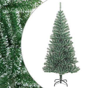 Árbol de Navidad artificial verde con nieve 210 cm D