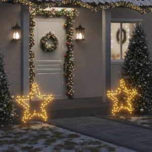 Estrella de luz decorativa Navidad con estacas 115 LED 85 cm D