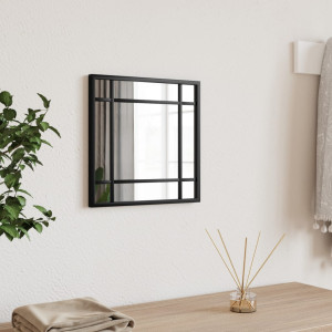 Espejo de pared cuadrado de hierro negro 30x30 cm D