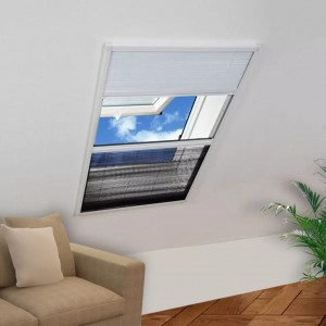 Mosquitera plisada para ventanas contra el sol aluminio 60x80cm D
