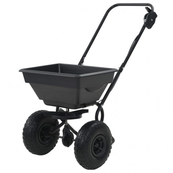 Carrito de mano esparcidor de sal PVC y acero 92x46x70 cm 15 L D