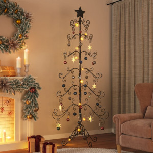 Árbol de Navidad para decoración metal negro 215 cm D