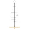 Árbol de Navidad metal negro con base de madera 150 cm 4