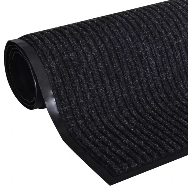 Felpudo alfombra de entrada PVC negro 90x60 cm D