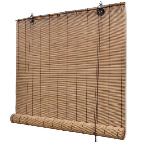 Persianas enrollables de bambú marrón 80x160 cm D