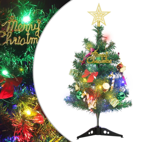 Mini árbol de Navidad artificial con 20 luces LED verde 45 cm D