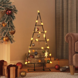 Árvore de Natal para decoração de metal preto 90 cm D