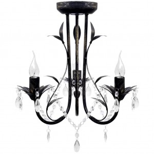 Lámpara de araña. candelabro negro estilo Art Nouveau. 3 x E14 D