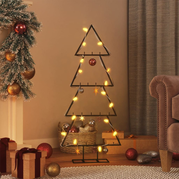 Árbol de Navidad para decoración metal negro 90 cm D