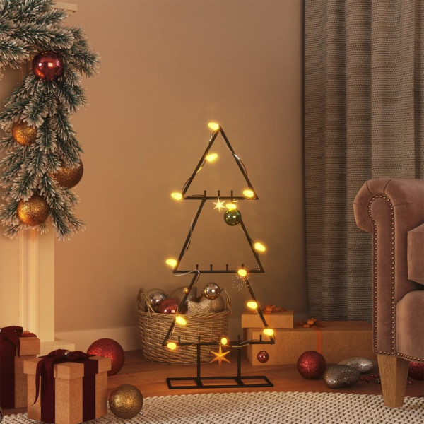 Árvore de Natal para decoração de metal preto 60 cm D